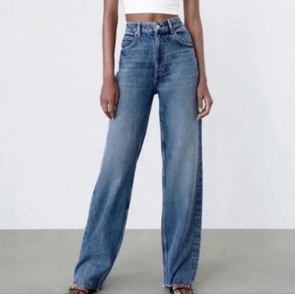 Zara High Rise Blue Jeans